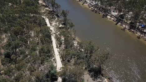 Drone-aerial-pan-down-on-Australian-river
