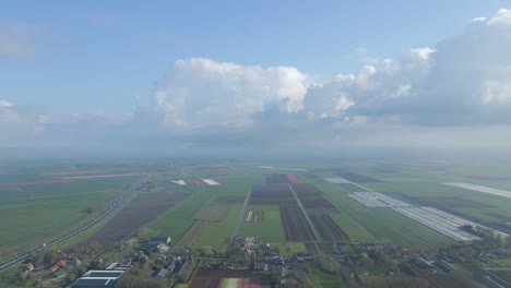High-above-countryside-of-Holland-with-colorful-tulip-field-in-spring