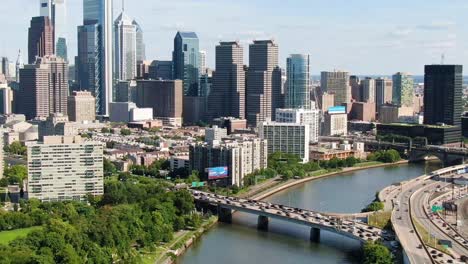 Aerial-view-of-Schuylkill-River-bridge-and-highway