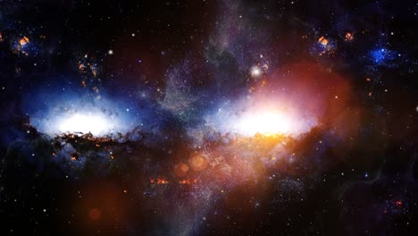 Zwei-Zwillingsgalaxien,-Die-Sich-Im-Universum-Bewegen-Und-Schweben