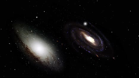 two-galaxies-that-will-merge-into-one,-the-universe