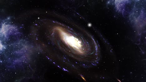 Eine-Lila-Galaxie,-Die-Sich-Im-Universum-Bewegt