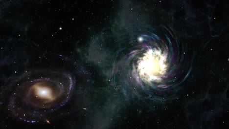 Dos-Galaxias-Moviéndose-Entre-Sí-En-El-Universo