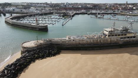 Harbour-wall-Ramsgate-kent-UK-aerial-4k-footage