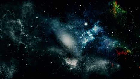 Eine-Galaxie,-Die-Sich-Hinter-Der-Nebelwolke-Befindet,-Die-Sich-Im-Universum-Bewegt