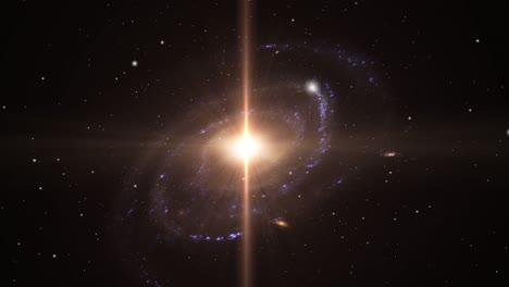 Eine-Galaxie,-Die-Sich-Im-Universum-Bewegt-Und-In-Deren-Zentrum-Ein-Helles-Licht-Steht