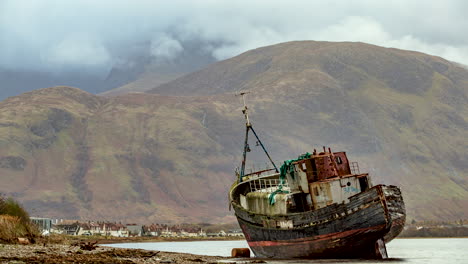 Corpach-Wreck-#2,-Timelapse---Fort-William,-Scottish-Highlands,-Scotland