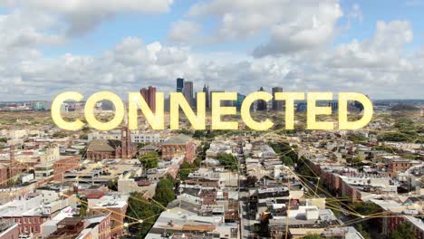 CONNECTED-words-appear-on-urban-city-skyline-in-USA