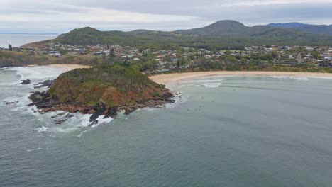 Panorama-Of-The-Cityscape-Of-Scotts-Head-And-Its-Headland-In-Australian-State-Of-New-South-Wales