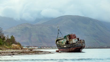 Corpach-Wreck-#1,-Timelapse,-Fort-William,-Scottish-Highlands,-Scotland