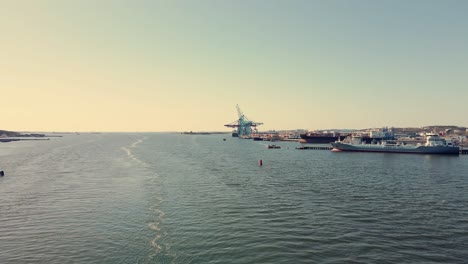 Ships-Dock-At-Port-Of-Gothenburg-In-Sweden