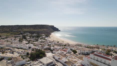 Urbanised-village-of-Praia-da-Luz,-Lagos,-Algarve