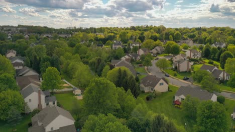 Aerial-timelapse,-hyperlapse-of-American-neighborhood-community