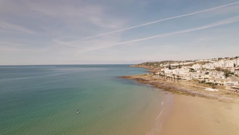Aerial-view-of-Praia-da-Luz,-Algarve
