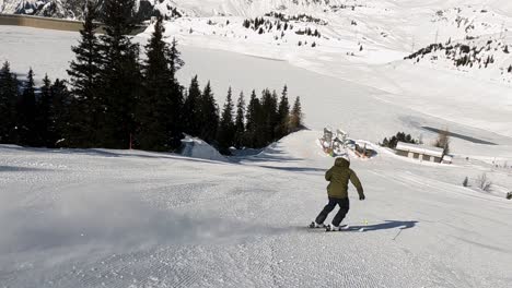 Esquí-Panorámico-En-Un-Hermoso-Paisaje-Invernal