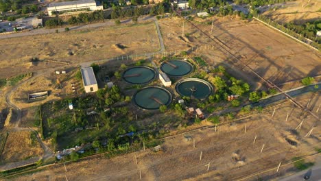 Aerial-View-Of-Water-Sewage-Treatment-Plant-In-Georgia