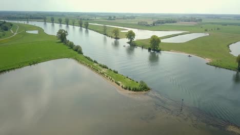 Aerial-drone-view-of-the-river-in-the-Netherlands