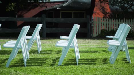 Chairs-Arrange-For-An-Outdoor-Wedding-Ceremony-During-Sunny-Morning