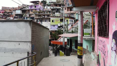 Establishing-Shot-of-Electric-Escalator-in-Comuna-13-Shanty-Town