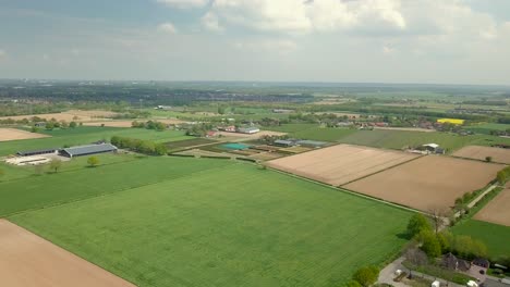 Aerial-drone-view-of-the-beautiful-flat-landscape-in-the-countryside-of-the-Netherlands