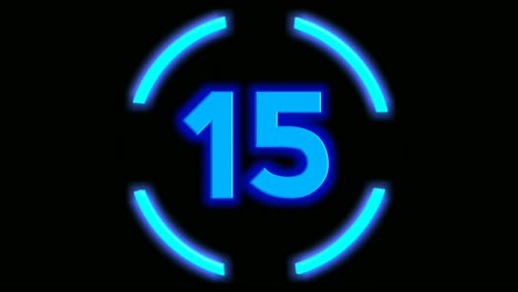 4K-Neon-light-countdown-animation-number-twenty-to-one-on-black-background