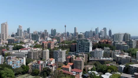 Sydney-Tower-Eye-Mit-Wolkenkratzern-Und-Hochhausarchitekturen-In-Der-Stadt-Sydney,-Nsw,-Australien