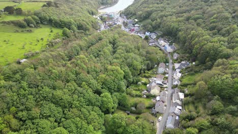 Solva-Wales-Pembrokeshire-beautiful-fishing-village-with-a-harbour-Aerial-footage