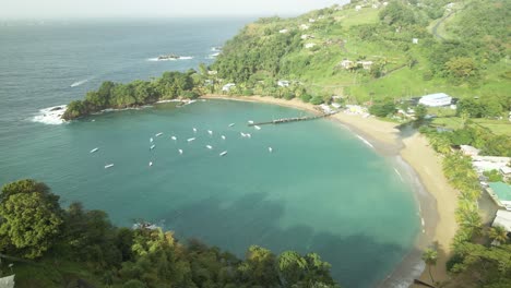 Aerial-view-of-Parlatuvier-beach-located-on-the-tropical-island-of-Tobago