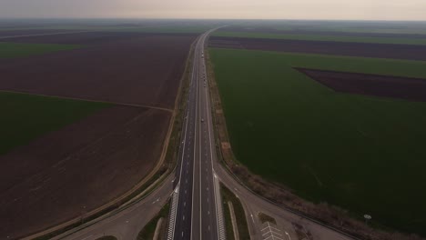 Aerial-View-Of-Highway-Road-With-Restriction-On-One-Direction-Of-Traffic