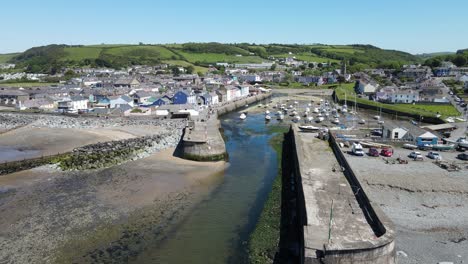 Aberaeron-Wales-seaside-town-and-harbour-with-tide-out-Aerial-footage-4k