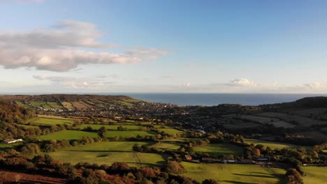 Aerial-View-Of-Rural-Countryside-From-Fire-Beacon-Hill-In-Devon