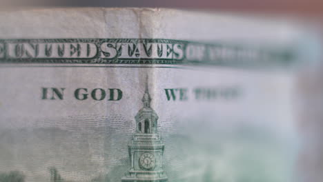 Vereint-Staaten-Von-Amerika-Geld-Im-Makrokonzept:-Auf-Gott-Vertrauen-Wir,-Uhr,-Turm,-Freiheit,-Banknote,-Schuldschein,-Gesetzliches-Zahlungsmittel