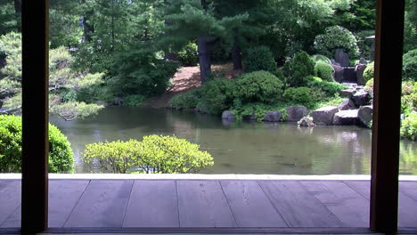 View-of-koi-pond-and-engawa-from-interior-of-Japanese-house