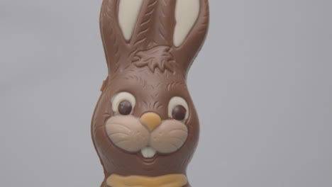 Dolly-of-chocolate-Easter-bunny-against-a-white-background---close