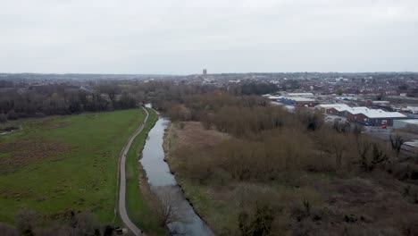 Aerial-view-of-a-river-near-Canterbury