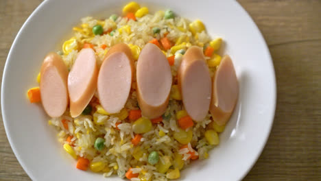 fried-rice-with-sausage-and-mixed-vegetable