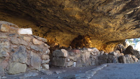 Remnants-Of-Wall-Of-Cliff-Dwelling-At-Walnut-Canyon