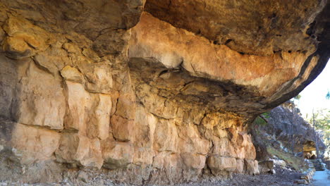 Sandstone-Walls-Of-Cliff-Dwellings-At-Walnut-Canyon-By-Trail-Path