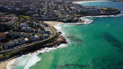 Coastal-Suburbs-With-Bronte,-Tamarama,-And-Bondi-Beaches-At-Pacific-Ocean-In-Sydney,-New-South-Wales,-Australia