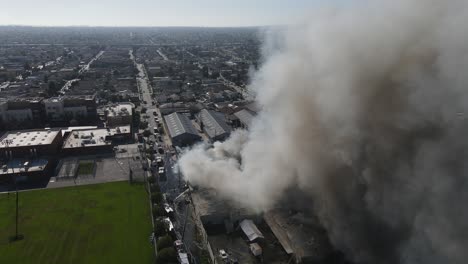large-building-fire-from-aerial-view