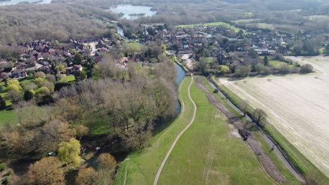 Flying-backwards-over-the-green-pastures-at-Fordwich,-England