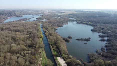 Aerial-view-of-the-Westbere-Marshes-and-lakes-in-Kent-UK