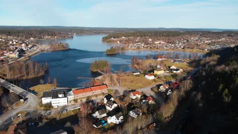Ruhige-Und-Schöne-Provinz-Bengtsfors,-Dalsland,-In-Schweden---Luftaufnahme