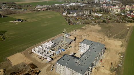 Aerial-View-Of-Construction-Site-At-New-Develop-Area-Near-Lubawa-Town-In-Poland