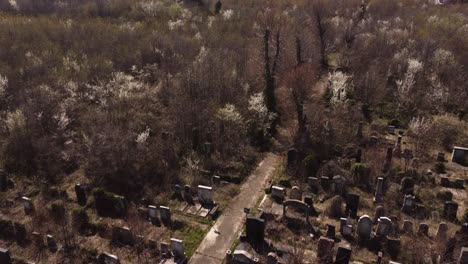 Aerial-Footage-Of-Graveyard-Cemetery-Halloween