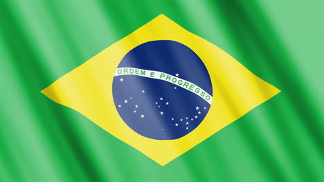 Bandera-Del-País-Brasil-Ondeando-En-El-Viento