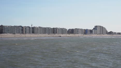 View-of-Nieuwpoort-beach-from-the-North-Sea-with-waves-heading-towards-shore