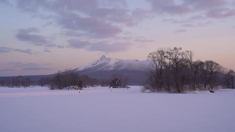 Gesperrter-Blick-Auf-Den-Wunderschönen-Onuma-Koen-Nationalpark-Im-Winter