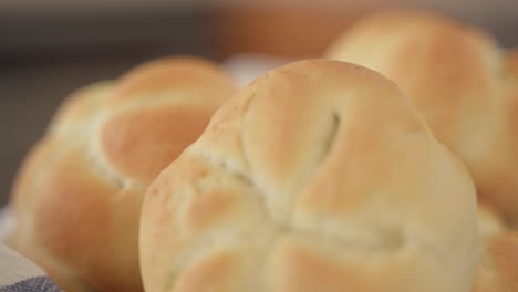 Freshly-Baked-Kaiser-Rolls,-Close-Up-in-Slow-Motion-with-Copy-Space