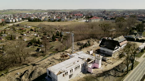 Aerial-footage-near-no-people-construction-site